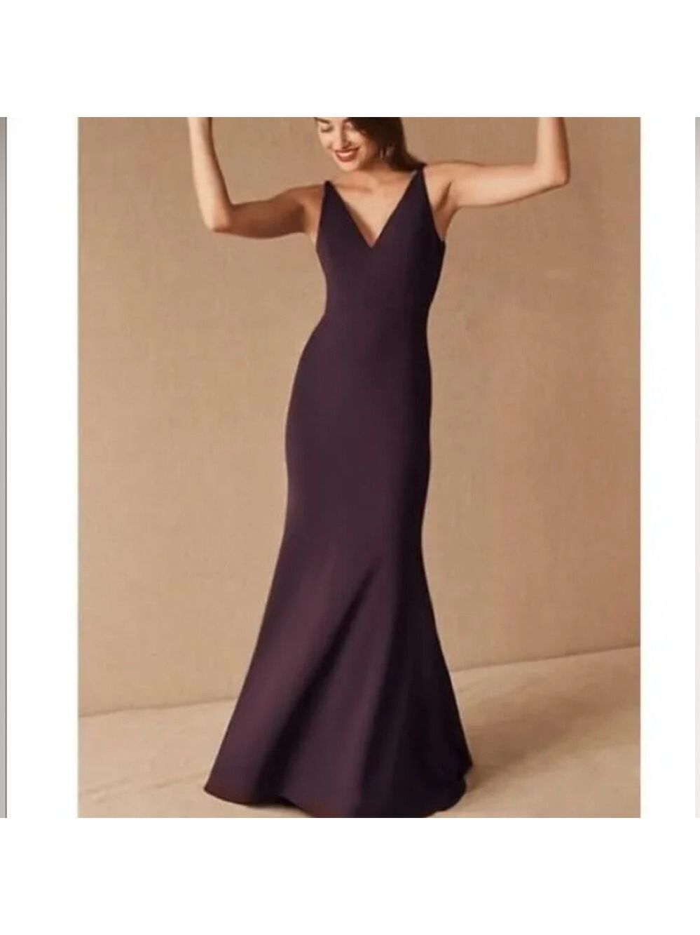 NWT Anthropologie BHLDN Jones Gown Maxi Dress SZ 8 Dark Purple